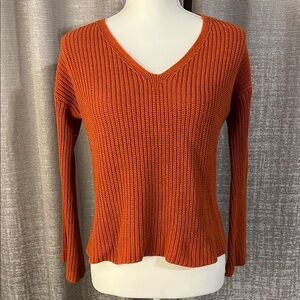 Orange Crisscross Back Sweater